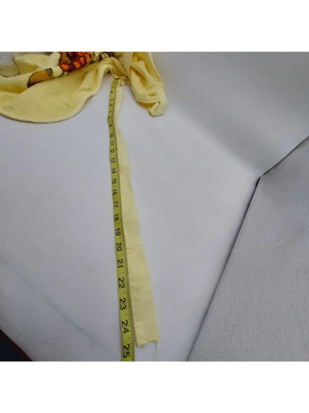 Vintage Terrycloth Cannon Royal Family Half Apron Fruit Basket Yellow Floral